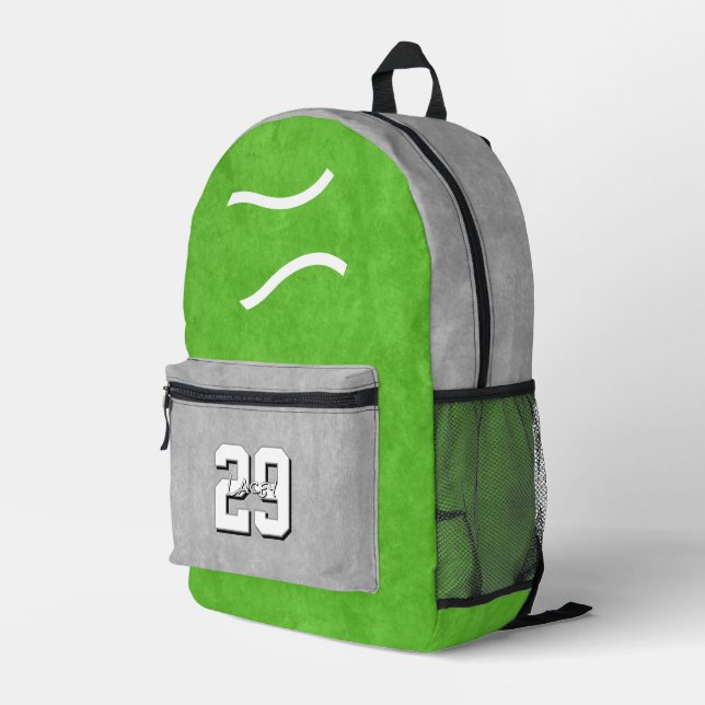 your custom colours tennis athlete printed backpack (Back Corner Right)