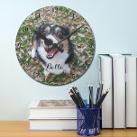 Your Custom Dog Photo Pet Round Clock<br><div class="desc">Personalise with your own dog's photograph on this custom pet wall clock and customise with their name at the bottom. A beautiful personalised gift for a dog or cat owner to immortalise their love.</div>
