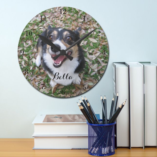 Your Custom Dog Photo Pet Round Clock (Creator Uploaded)