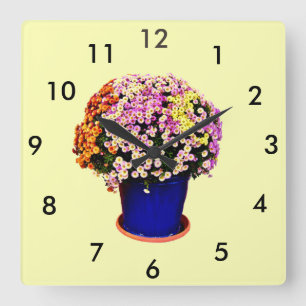 Your Custom Flowers Square Wall Clock