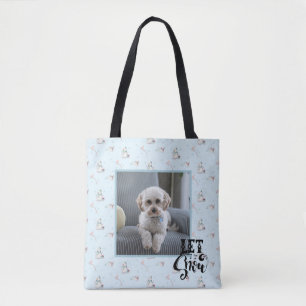 Your Custom Framed Photo Let It Snow Snowman Scene Tote Bag