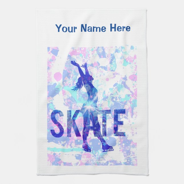 Your Custom Image Figure Skating Blade Wipe Tea Towel (Vertical)