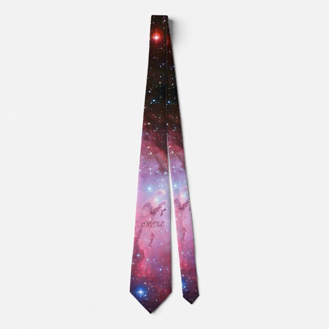 Your custom initials Monogram Eagle Nebula Tie (Front)