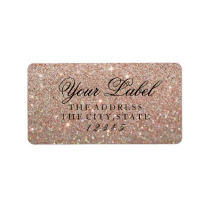 Your Custom Label - Rose Gold Glitter Fab