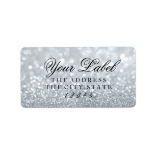 Your Custom Label - Silver Glitter Fab