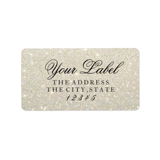 Your Custom Label - White Gold Glit Fab (Front)