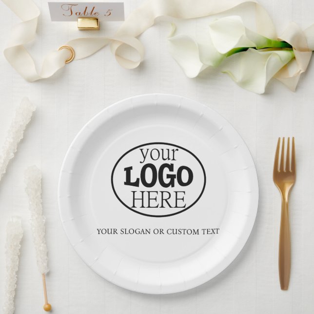Your Custom Logo and Text Paper Plate (Wedding)