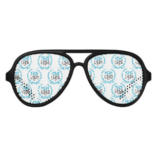 Your Custom Logo   Image All Over Patterned Aviator Sunglasses
