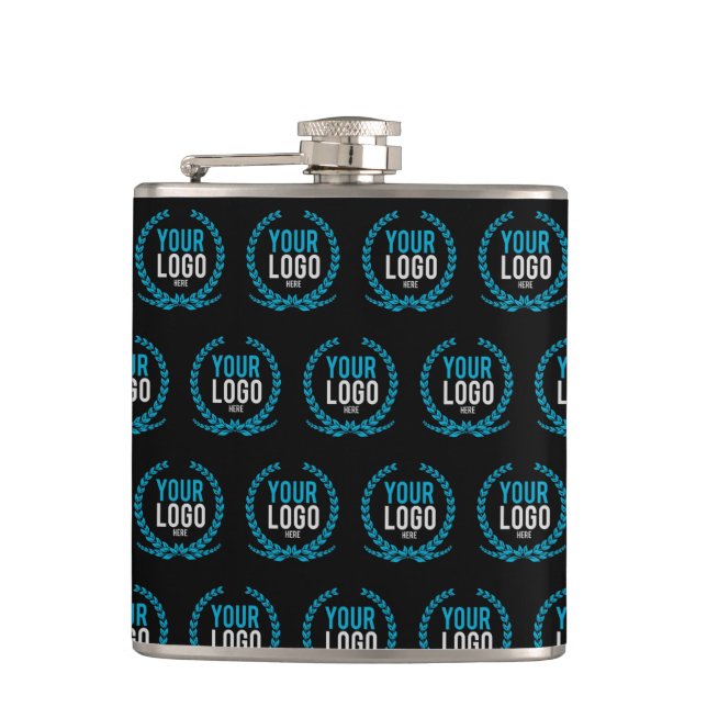 Your Custom Logo | Image All Over Patterned Hip Flask (Front)