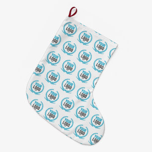 Your Custom Logo   Image All Over Patterned Large Christmas Stocking