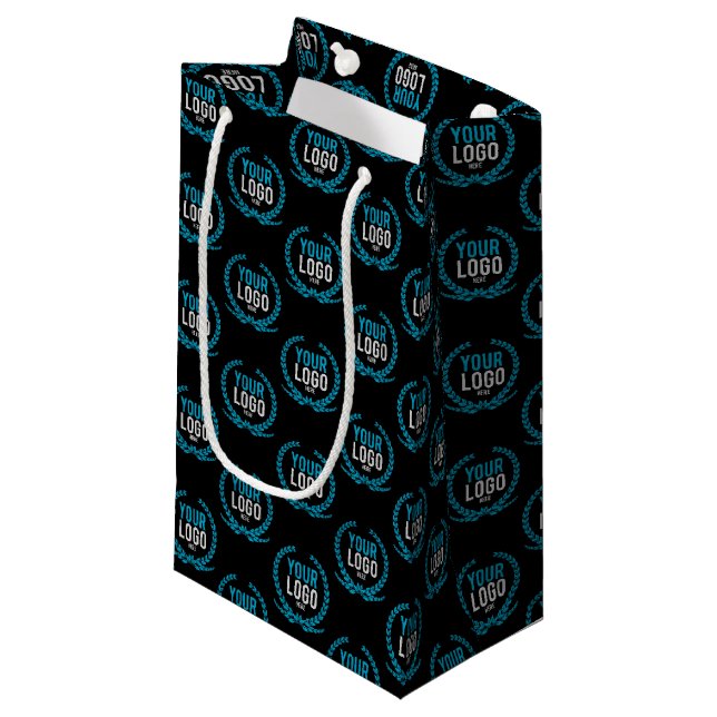 Your Custom Logo | Image All Over Patterned Small Gift Bag (Front Angled)