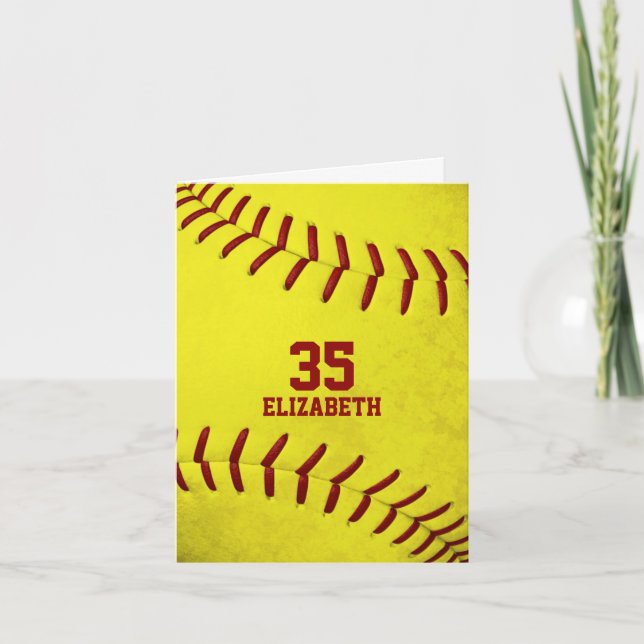 your custom message simple softball greeting card (Front)