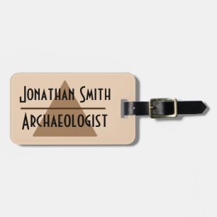 Your Custom Name and Job Minimalist Brown Pyramid Luggage Tag