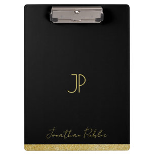 Your Custom Name Gold Text Personalized Monogram Clipboard