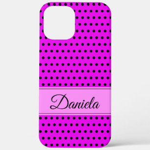 Your Custom Name Striking Black and Pink iPhone 12 Pro Max Case