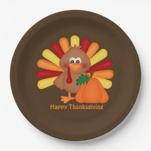 Your Custom Paper Plates 9" Thanksgiving Turkey