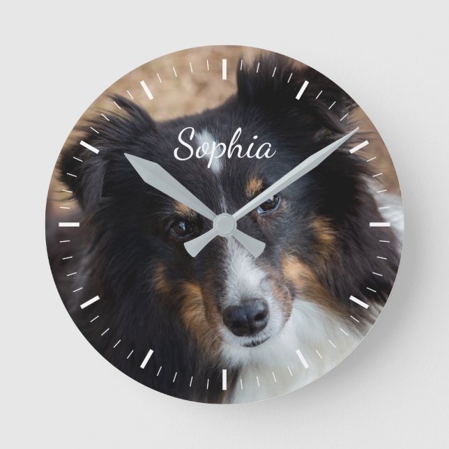 Your Custom Photo And Text & Any Colour Clock Face (Front)