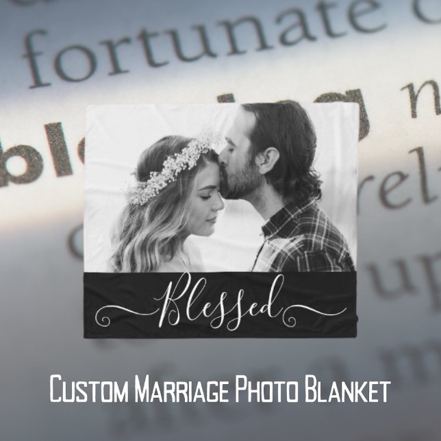 Your Custom Photo Blessed Marriage Fleece Blanket (Creator Uploaded)