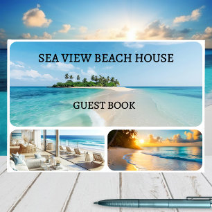 Your Custom Photo Collage Beach House Guest Book