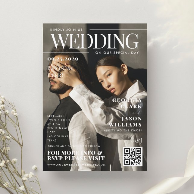 Your Custom Photo | Magazine Cover Unique Wedding  Invitation (Creator Uploaded)