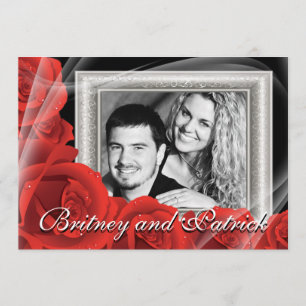 Your Custom Photo Red Rose Wedding Invitations