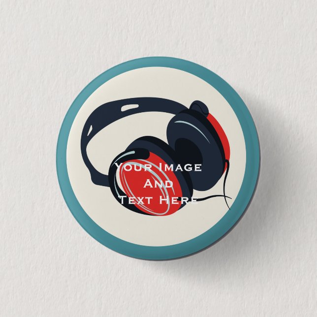 Your custom Picture and Text Personalised Button (Front)