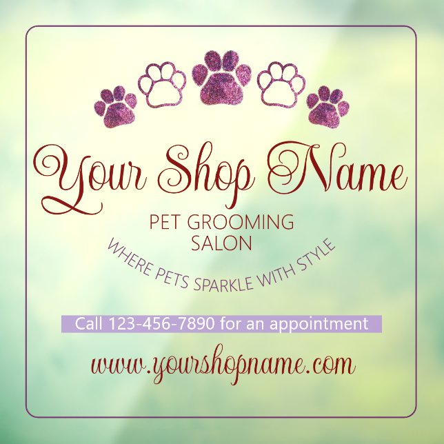 Your Custom Shop Name Pet Salon Business Front (Sheet 3)