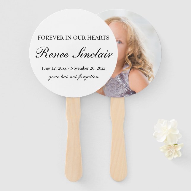Your Custom Simple Funeral Hand Fan (Front and Back)
