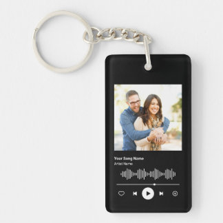Your Custom Song Code Couple Photo Music Player Key Ring