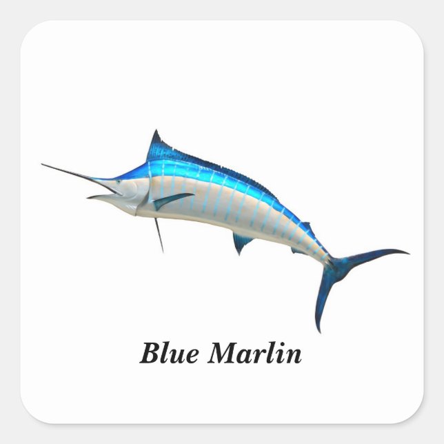 Your Custom Square Stickers Blue Marlin (Front)