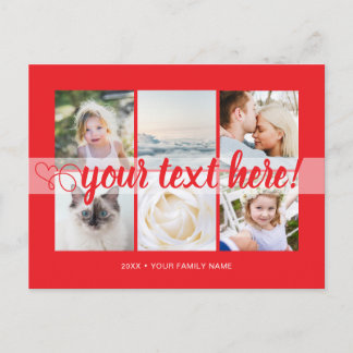 Your custom text 6 photos collage universal postcard