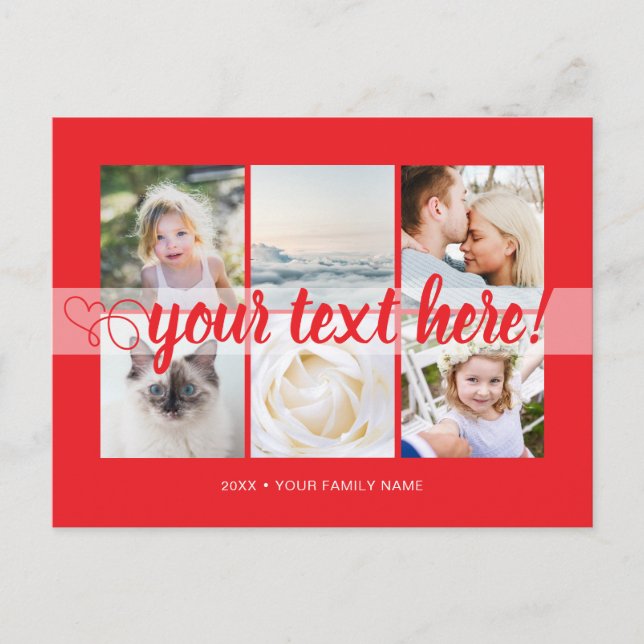 Your custom text 6 photos collage universal postcard (Front)