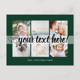 Your custom text 6 photos collage universal postcard