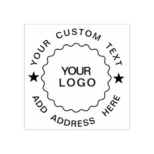 Your Custom Text Add Logo Professional circle Rubber Stamp