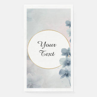 Your Custom Text - Blue Floral Personalised Napkin