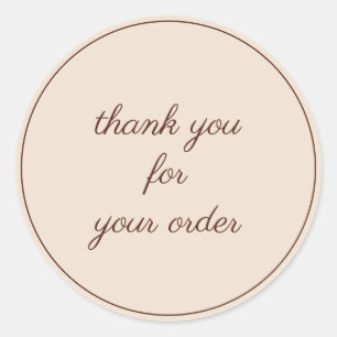 Your Custom Text Business Thank You Terracotta Classic Round Sticker