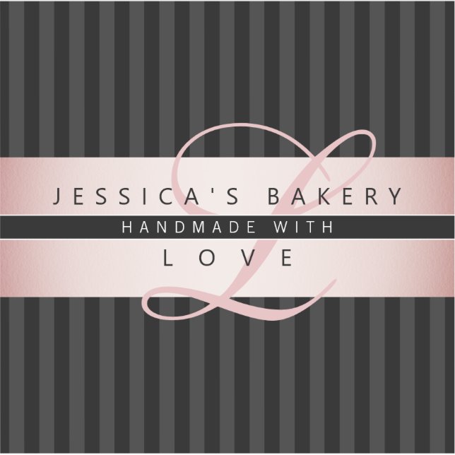 Your Custom Text | Faux Rose Gold w/Black & Grey (Front)