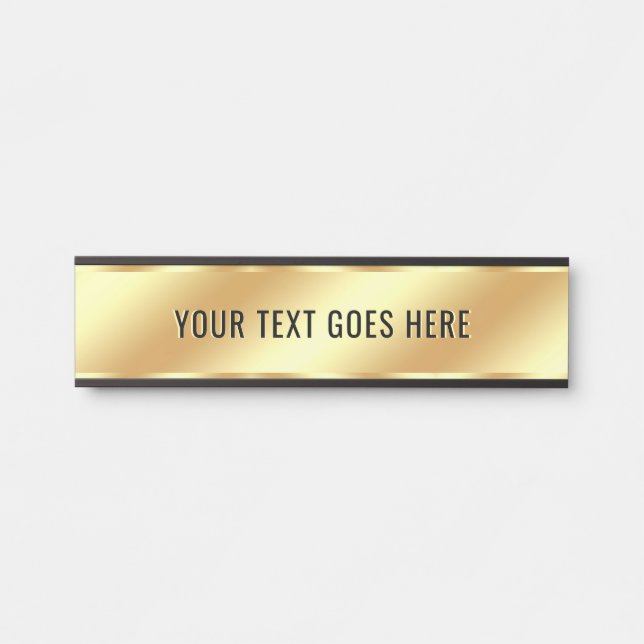 Your Custom Text Gold Template Elegant Room Name Door Sign (Front)