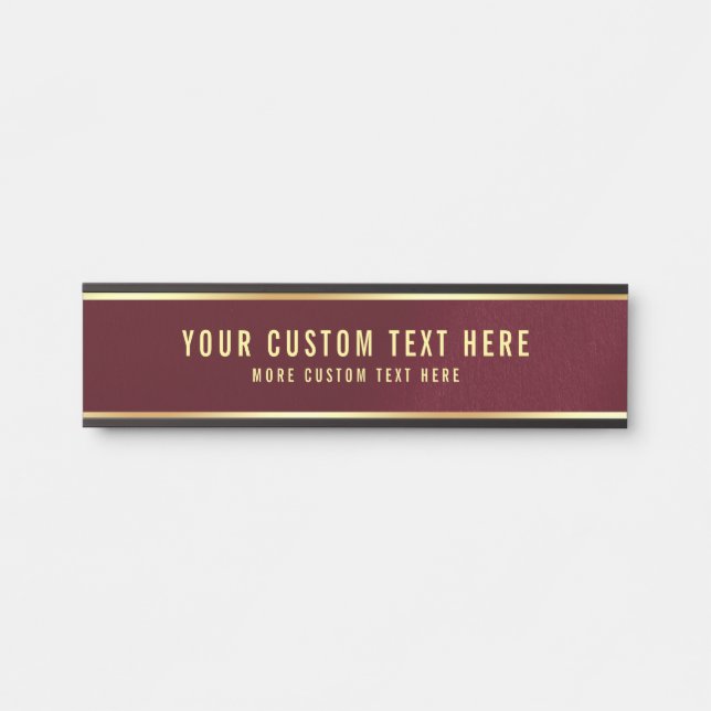 Your Custom Text Here Elegant Modern Template Door Sign (Front)