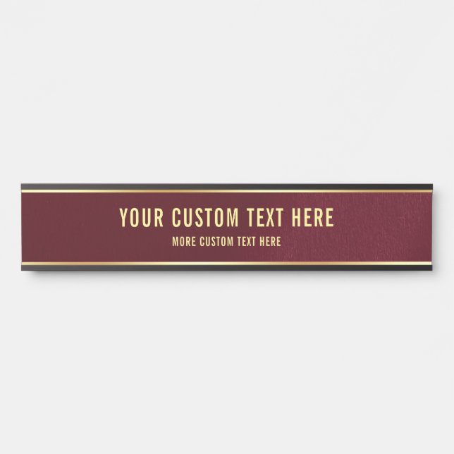 Your Custom Text Here Elegant Simple Design Home Door Sign (Front)