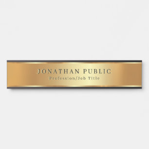 Your Custom Text Here Template Elegant Gold Door Sign