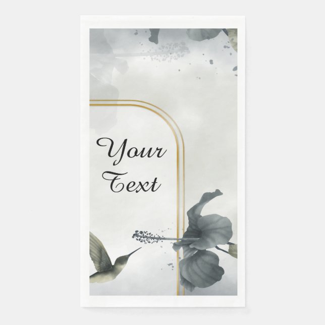 Your Custom Text - Hummingbird Personalised Napkin (Front)