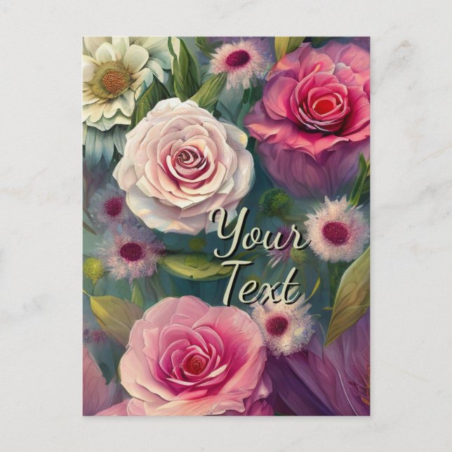 Your Custom Text Mixed Flowers 17 Template (Front)
