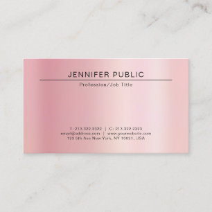Your Custom Text Modern Chic Template Rose Gold Business Card