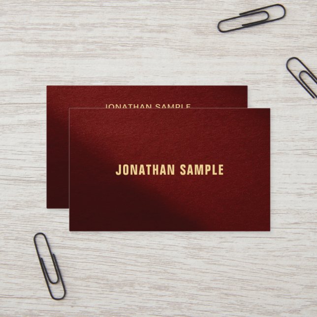 Your Custom Text Modern Elegant Professional Gold Business Card (Front/Back In Situ)