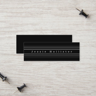Your Custom Text & Modern Stripes   Black & White Calling Card