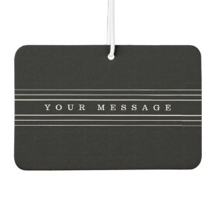 Your Custom Text & Modern Stripes Black & White Car Air Freshener