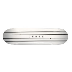 Your Custom Text & Modern Stripes Black & White Skateboard