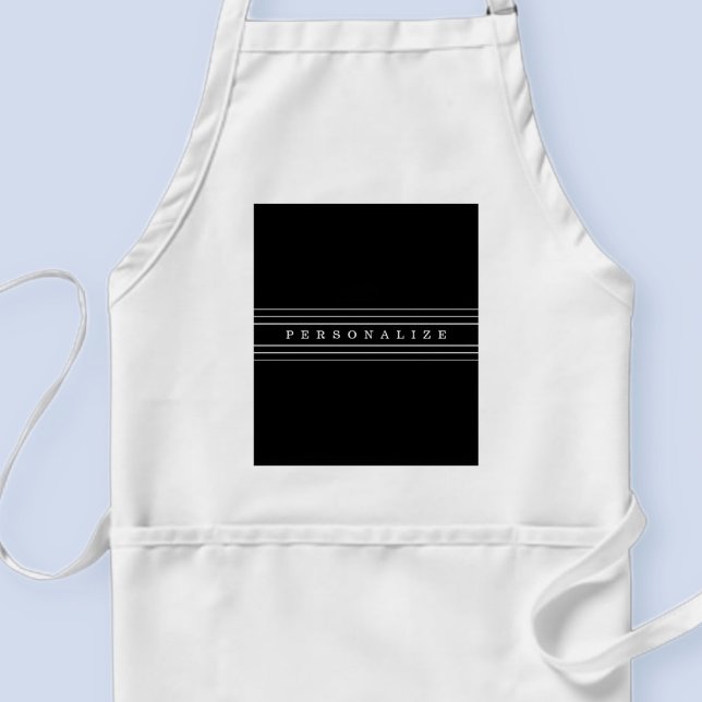 Your Custom Text & Modern Stripes | Black & White Standard Apron (Creator Uploaded)