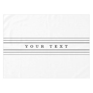 Your Custom Text & Modern Stripes Black & White Tablecloth